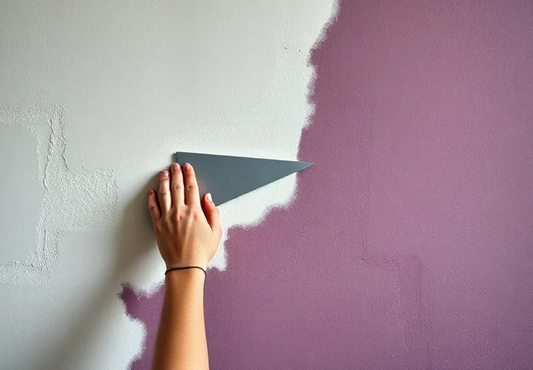 Application d'un enduit décoratif à la lisseuse sur un mur