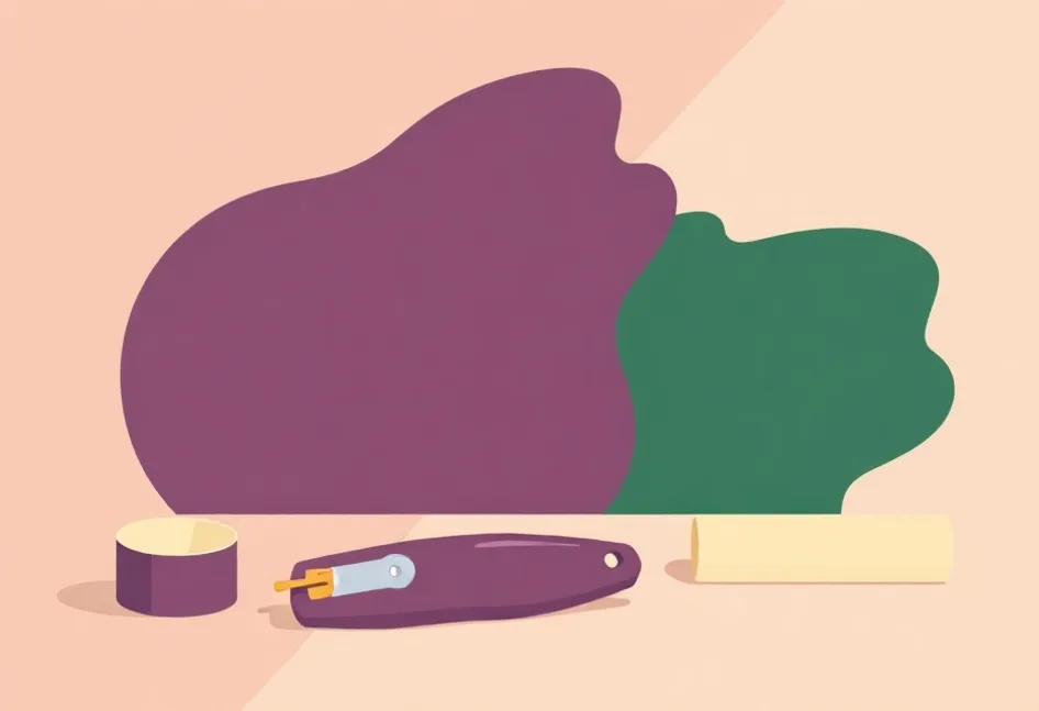 Outils de peinture disposés dans l'ordre des étapes du chantier