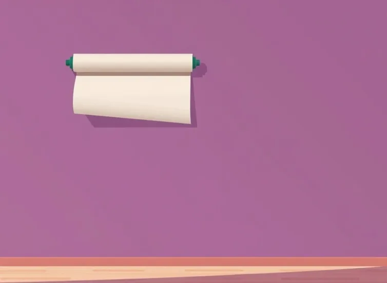 Pose de papier peint, rouleau et brosse à maroufler